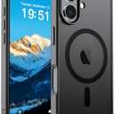 SUPFINE Magnetic for iPhone 17 Case (Compatible with MagSafe)(Military Grade Drop Protection) Translucent Matte Shockproof with Anti-Fingerprint Phone Cover,Black