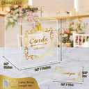 Acrylic Wedding Card Box with Lock String Light Clear Large Card Box for Wedding Letter Box Envelope Box Acrylic Gift Card Box Money Box for Party Birthday Reception