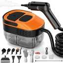Steam Cleaner for Home & Car, 15s Fast Heat Handheld Steamer for Cleaning, 1.6L Large Tank, 3-Level Steam Control with 17-Piece Accessories Kit for Floors, Couches, Tiles, Grout, Dirt, and Grease (Orange)