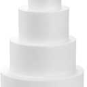 Hedume Set of 4 Round Foam Cake Dummies, 4 Tiers of 4" 6" 8" 10" White Dummy Cake Rounds, Cake Dummy Tier Set for Decorating, Crafts, Baking Displays, Wedding Cake Design, Birthday Cakes, Parties