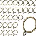 30-Pack Green Bronze Curtain Rings with Eyelet, Rustproof Metal Rings for Curtain Rods, 1.25 Inch Interior Diameter Drapery Rings for Curtain for Hanging Drapes/Hats/Towels