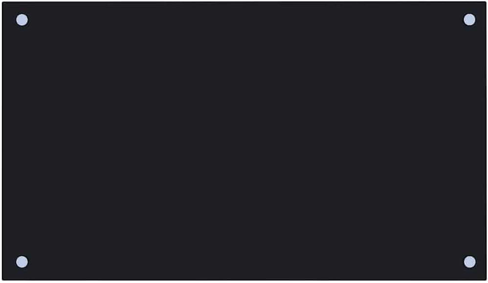 vidaXL Kitchen Backsplash in Elegant Black, 27.6"x15.7" Tempered Glass, Scratch-Resistant, Heat-Proof, Easy-to-Mount and Clean