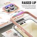 SHEDEER for iPhone 16 Pro Case with Glitter Camera Protector & Screen Protector, Anti-Yellowing Chic Pattern, Shockproof Drop Protection, Anti-Scratch Phone Cover 16 Pro 6.3'', Marble White