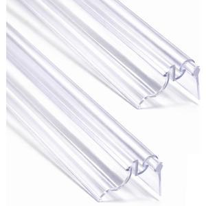 Hicarer 2 Pcs 36" Framed Shower Door Replacement Drip Rail with Vinyl Sweep, PVC Shower Glazing Spline Adapter Slot Width Is 7/32" Door Sweep Replacement Are Used to Block Water