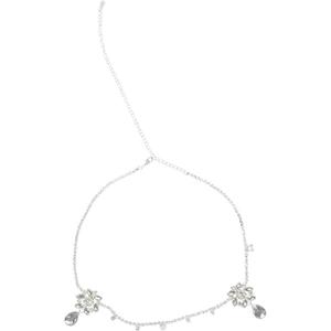 Rhinestone Head Chain - Pendant Headpiece, Jewelry Headband with Chain for Bachelorette Parties, Bridal Showers, Engagement Parties, Silver - 28.9 x 1.5 Inches