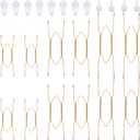 Hotop 12 Pieces Plate Hangers for Wall 6/8/10 Inch Stainless Steel Wire Invisible Plate Hangers Heavy Duty Display Holders with 12 Pieces Hooks for Wall Decorative(Gold)