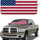 American Flag Car Windshield Sun Shade, Foldable Car Front Window Sunshade for Car SUV Truck, Auto Interior Sun Protection Cover, Blocks UV Rays & Keeps Your Vehicle Cool (USA Original Flag, X-Large)