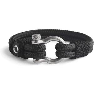 3 Mover Mens Rope Bracelet - Stainless Steel Black&Silver Shackle, Extremely Durable and Scratch Resistant Waterproof Paracord, Handmade, Nautical Wristband for Men And 1 PARACORD BRACELET - ROYAL BLUE / BLACK 9"
