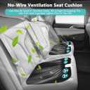 Cooling Car Seat Cushion with 4 Fan, Wire - Less Cooling Car Seat Cushions,2 Speed Adjustable,USB Rechargeable Battery for Car Home Office, Ideal Summer Car Seat Cushion (Black)