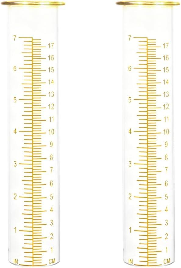 7'' Capacity Rain Gauge Replacement Tube Glass, 2 Pcs