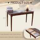 Solid Wood Desk with Drawers, Wooden Computer Desk for Home Office, Gaming Study Desk for Small Spaces, Writing Work Desk for Bedroom,Easy Assembly (Walnut Color 47 inch 2 Drawers), 47 x 21 x 30 inches