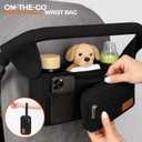 Universal Stroller Organizer with Insulated Cup Holder and Removable Wrist Strap Large Capacity Stroller Organizer for Mom, Baby Joggers, Uppaby, Britax, BOB, Umbrella and Pet Stroller (Black)