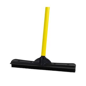 FURemover Original Pet Hair Rubber Broom with Squeegee, with 58" Telescopic Handle for Carpet, Tile and Hardwood