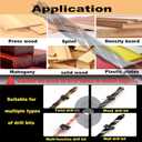 16Pcs Brad Point Wood Drill Bit 3/4/5/6/8/10/12mm Wood Working Drill with 3-12MM Center Point and Stopper Perfect for Woodworking Carpentry Drilling