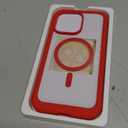 Miracase Magnetic for iPhone 14 Pro Max Case 6.7 inch, (Compatible with MagSafe) Upgrade Full-Body Clear Phone Bumper Case with Built-in 9H Tempered Glass Screen Protector, Magnetic Red