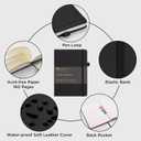 &And Per Se Lined Journal and Pen Set, A5 Leather Journal Stationery Set, 160 Pages 100GSM Thick Paper, Notebook Gift Set (Black)