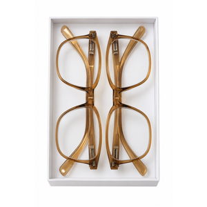 OPTOFENDY Reading Glasses +2.50 Magnification, Brown Transparent Square Frames (2 Pack)