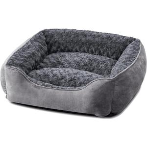 JOEJOY Rectangle Dog Bed for Large Medium Small Dogs - Washable Orthopedic Sofa Bed, Soft Breathable Puppy & Pet Cuddler, Durable Calming Dog Bed with Anti-Slip Bottom, Multiple Sizes, Dark Grey (M(25"x 21"x 8"))