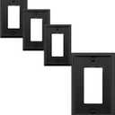 Single Decorator Light Switch Cover Aria Metal Wall Plate, 4-Pack Black 1 Gang Single Rocker, for Receptacle Dimmer Switch GFCI Outlet, Switch Cover Decorative Wallplate, Durable