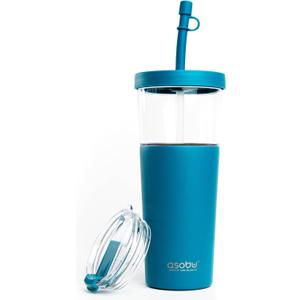 asobu Marina See-Through Triton Tumbler with Flexible Straw, 28 oz., Blue (ICT400)