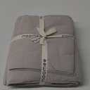 MooMee Bedding Duvet Cover Set 100% Washed Cotton Linen Like Textured Breathable Durable Soft Comfy (Heathered Tannish Linen Grey, King 104"x90")