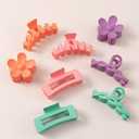8PCS Hair Clips for Women, Flower Claw Clips for Thick Hair, Non-Slip Hair Accessories with Multi-Styles, Colorful Hair Claw Clips and Variety Pack, Ideal for Girls