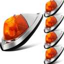 Amber Light Torpedo Cab Lights Chrome Top Cab Marker Roof Running Lights Assembly Truck Semi Trailer Cab Light Fit for Kenworth/Peterbilt/Freightliner/Mack/Western Star (5 pcs)