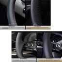 Hand Sewn Black Perforated Leather Interior Car Steering Wheel Cover, Anti Slip and Breathable Ultra-Fine Fiber Leather, for Toyota Land Cruiser 2008-2015/ Tundra 2007-2013 / for Sequoia 2008-2013