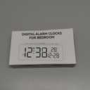 Netzu 3-in-1 Digital Clocks for Living Room with Temperature, Date & Time Display - 4 Levels Birghtness, 3 Volumes, Small & Compact Plug-in Alarm Clock for Bedroom, Office (Black)