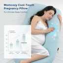 Momcozy Pregnancy Pillows with Cooling Cover, U Shaped Full Body Maternity Pillow for Side Sleepers - Support for Back, Legs, Belly, HIPS for Pregnant Women, 57 Inch Pregnancy Pillow, Mist Blue
