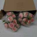 Zeyune 16 Bunches 12 Inch Artificial Mini Rose Bouquet 160 Heads Bridal Flower Bouquets Fake Silk Rose Bulk for Wedding Bridal Shower Christmas Home Office Garden Decoration(Pink)