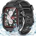 Goton IP68 Waterproof Rugged Band for Apple Watch 46mm/45mm/44mm with Case build-in Screen Protector Heavy Duty Sport Strap Compatible with iWatch Series 11/10/9/8/7/6/5/4/SE