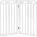 unipaws 29.5'H Free Standing Tall Wooden White Dog Cat Gate, Foldable Pet Fence for Doorway, Stairs, Indoor Use