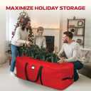 9 Foot Christmas Tree Storage Bag, Extra Large Artificial Tree Storage Container, Tree Holder Bag, Wear-Resistant 600D Oxford Fabric, Lightweight, Reinforced Thick Handles, Card Slot (Red)