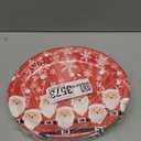 Oigco 30 Count Christmas Oval Paper Plates Large 9" X 11" Christmas Disposable Serving Platters for Holiday Xmas Dinnerware Table Decorations