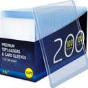 200 Card Sleeves Top Loaders for Cards, Premium Toploaders for Cards, 3"x4" Baseball Card Protectors Hard Plastic, Hard Card Sleeves, Sports Trading Card Holder (100 Toploaders + 100 Penny Sleeves)