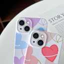 Yeddabox Compatible for iPhone 13 Case Cute Heart Phone Case Full Camera Protection Soft TPU Shockproof Cover for Women Girls - Colorful 4