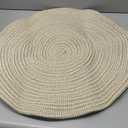Hand Woven 2 ft Round Area Rug for Living Room, Bedroom & Study Carpet Chair Base Mat Pad Vase Cushion- 2' Round, Light Camel