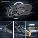 Innaght Magnetic for iPhone 17 Pro Max Case with Stand,Compatible with MagSafe,Rugged,Heavy Duty,Protective case Kickstand,[Built-in Invisible Stand],Black