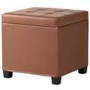 ABHENG Steel Frame Square Ottoman with Storage Caramel UASND645Z
17.7" x 17.7" x 17.7", Hold 660 lbs, 48L Storage Capacity, Waterproof Synthetic Leather, Removable Lid, for Dorm Living Room
