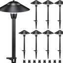 SUNVIE Low Voltage Pathway Lights Wired Path Light Outdoor 3W 12-24V 3000K Waterproof Aluminum LED Landscape Lights with Connector for Garden Walkway Yard - ETL Listed Cord, 8 Pack