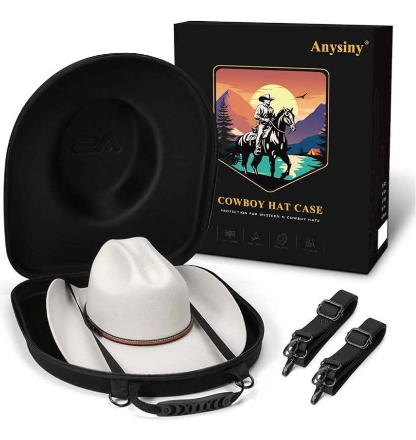 Hat Box for Travel-Crush Proof Hat Travel Case for Cowboy Hats Holder Storage Box Organizer Cap Carrier with Adjustable Carry Strap