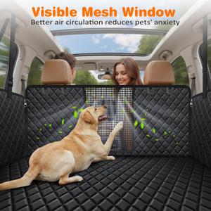 AM Home DOG CAR SEAT COVER UNIVERSAL SIZE 5 LAYER WATERPROOF FABRIC, 
5 in 1 Dog Car Seat Cover for Back Seat, Waterproof Dog Hammock with Mesh Window and Side Flap Pet Car Seat Protector Dogs Backseat Cover for Cars, Mid-Size SUVs & Trucks
