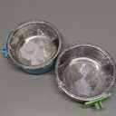 Mechpia 2 Pieces Crate Dog Bowl, Removable Stainless Steel Pet Kennel Hanging Food Water Feeder Bowl Cage Coop Cup for Puppy Medium Dog Cat Rabbit Ferret Bird (Blue, Green)