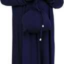 Prien Kids Muslim Prayer Dress With Hijab & Pouch, Soft Viscose Abaya For Girls, Islamic Clothes, Robe For Eid, Ramadan (Blue, Standard 8 - 12Y)