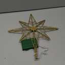 hogardeck Christmas Tree Topper, 11 Inches Lighted Gold Glittered 8-Point Star Tree Topper, 30 LED Sparkling Tree Toppers Christmas Decorations, Battery Powered Timer Xmas Treetop Star Decor