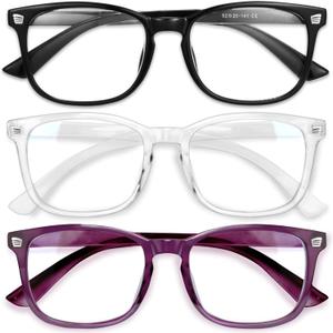 Gaoye Stylish Eyewear Frame Accessories - Blue Light Glasses for Woman - Computer Glasses for Blue Light Blocking (B9-black + Transparent + Violet Indigo)