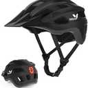 Veltuno Bike Helmet for Adults, Lightweight Mountain Bicycle Helmet with USB Rechargeable LED Rear Light, Removable Sun Visor for Women, Men, Suitable for Cycling and Commuting M