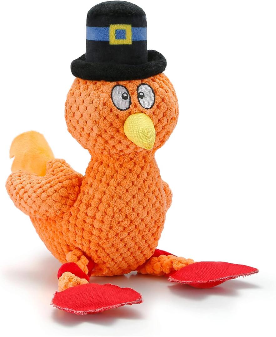 Senneny Thanksgiving Turkey Dog Toy with Squeaker, Turkey Squeaky Toys for Dogs Puppy, Stuffed Dog Plush Toy for Large Medium Small Dogs, Interactive Durable Dog Chew Toys