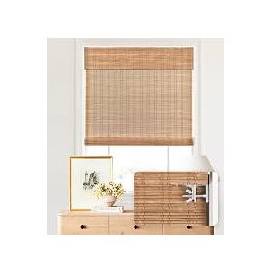 LazBlinds No Drill Bamboo Roman Shades, 21" W × 72" H, Ceylon Light Russet